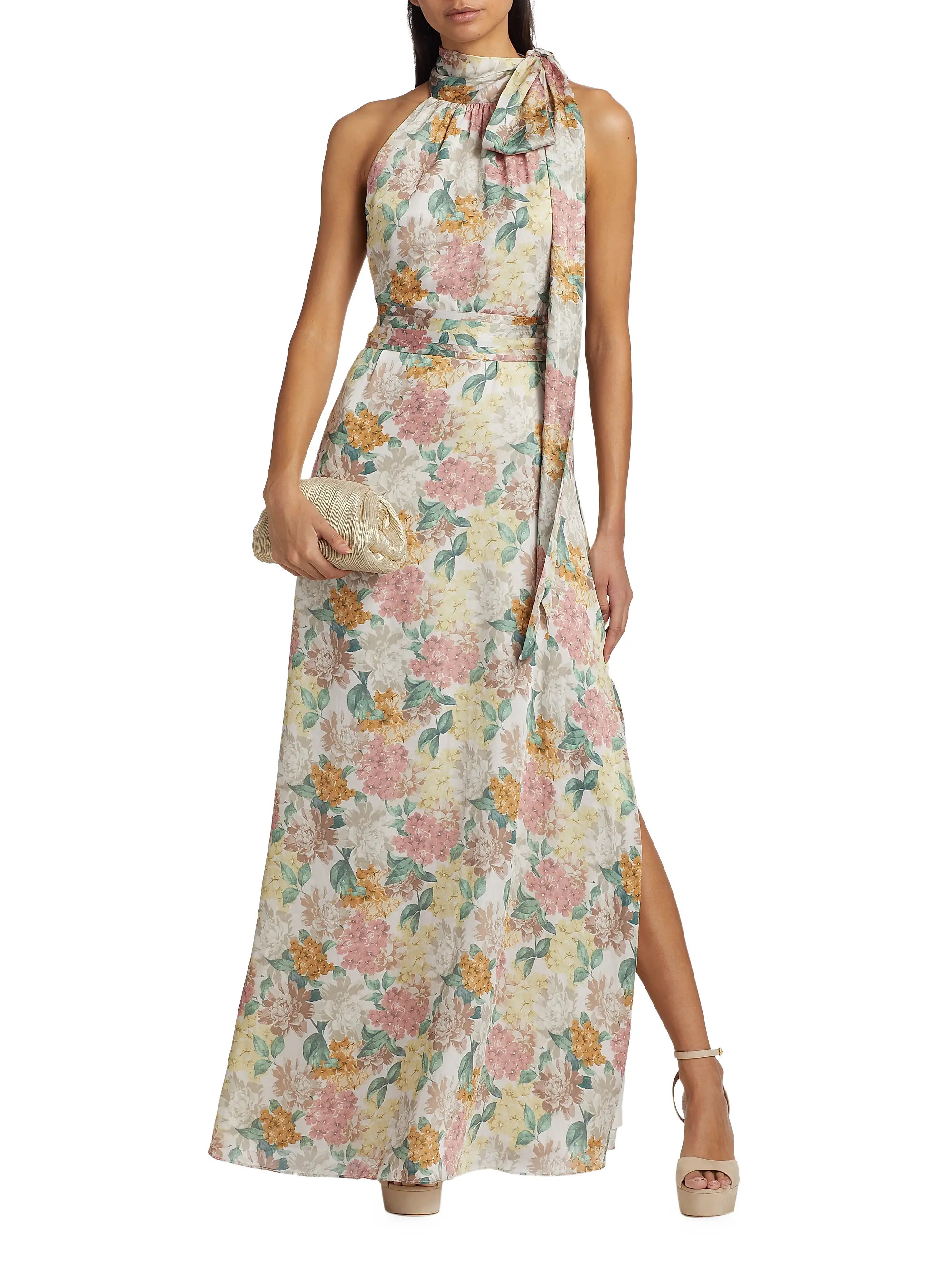 Kayla Floral Sash A-Line Gown | Saks Fifth Avenue