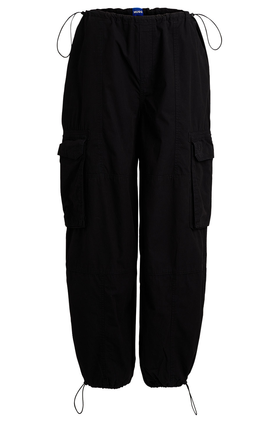 HUGO - Oversized-fit parachute trousers in cotton poplin | Hugo Boss (UK)