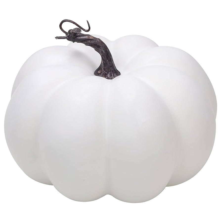 7.6 Inch Large White Fake Pumpkin Artificial Pumpkins Fall Decor Realistic DIY Thanksgiving Hallo... | Amazon (US)