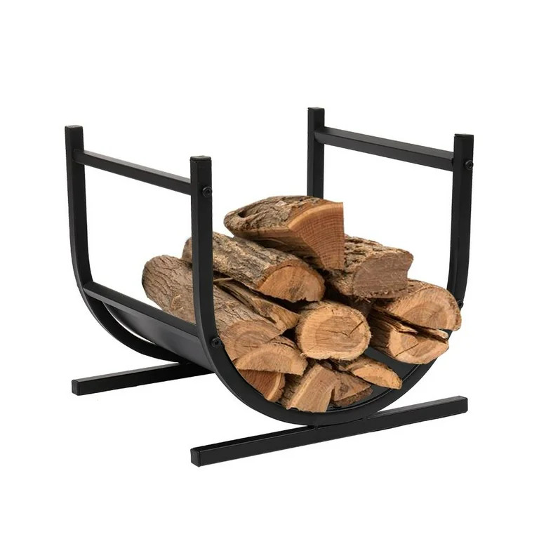Ktaxon Small Decorative Indoor/Outdoor Firewood Racks Fireside Log Rack,Iron,Black - Walmart.com | Walmart (US)