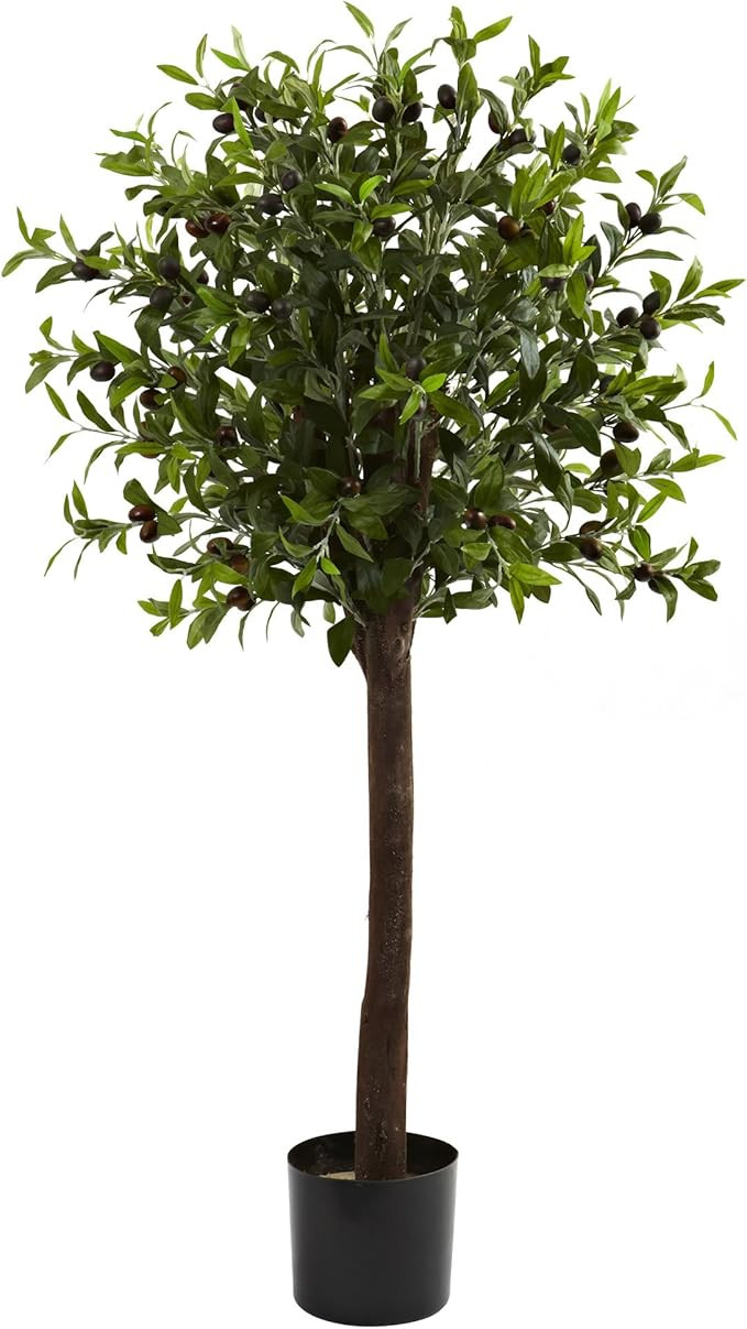 Nearly Natural 5411 Olive Topiary Silk Tree, 4-Feet, Green,49.5" x 9" x 9" | Amazon (US)