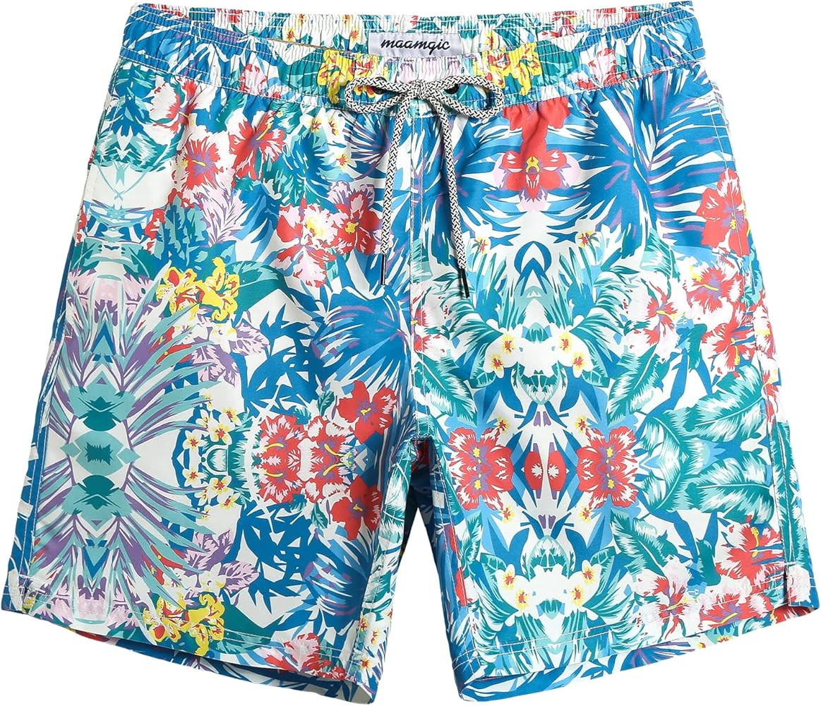 maamgic Mens Swim Trunks Quick Dry Swim Shorts with Mesh Lining Funny Swimwear Bathing Suits 7inc... | Amazon (US)
