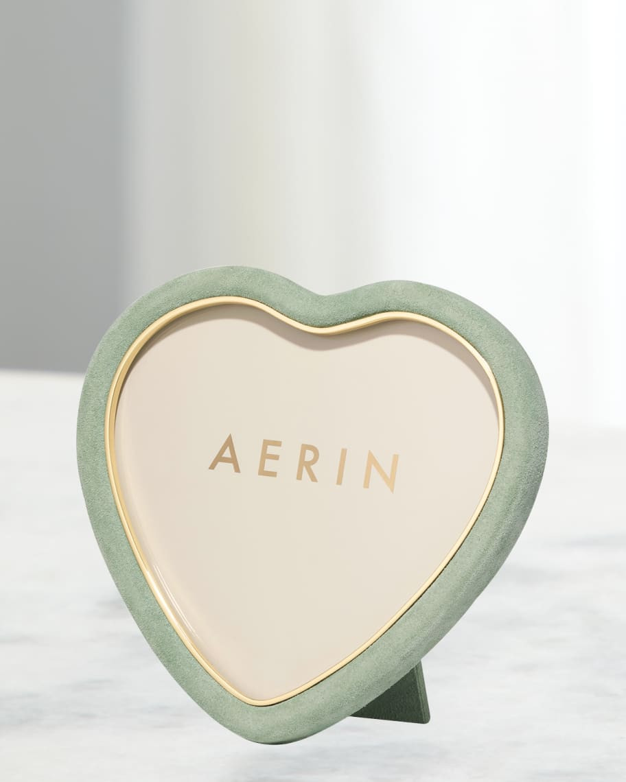 AERIN Valentina Suede Heart Frame | Neiman Marcus
