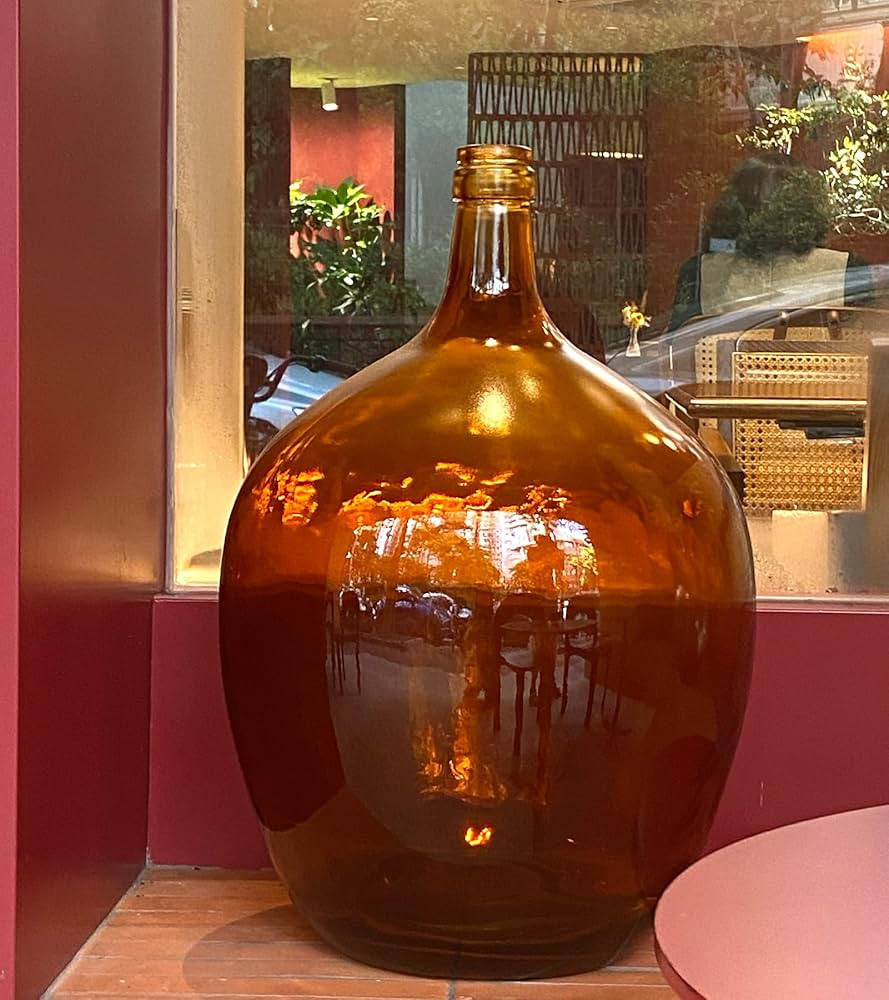 21" Extra Large Glass Tall Floor Vase for Pampas Grass- Oversize Big Amber Jug Vases for Living R... | Amazon (US)