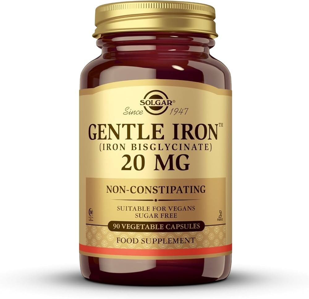 Solgar® Gentle Iron (Iron Bisglycinate) 20 mg Vegetable Capsules - Pack of 90,packaging may vary | Amazon (UK)