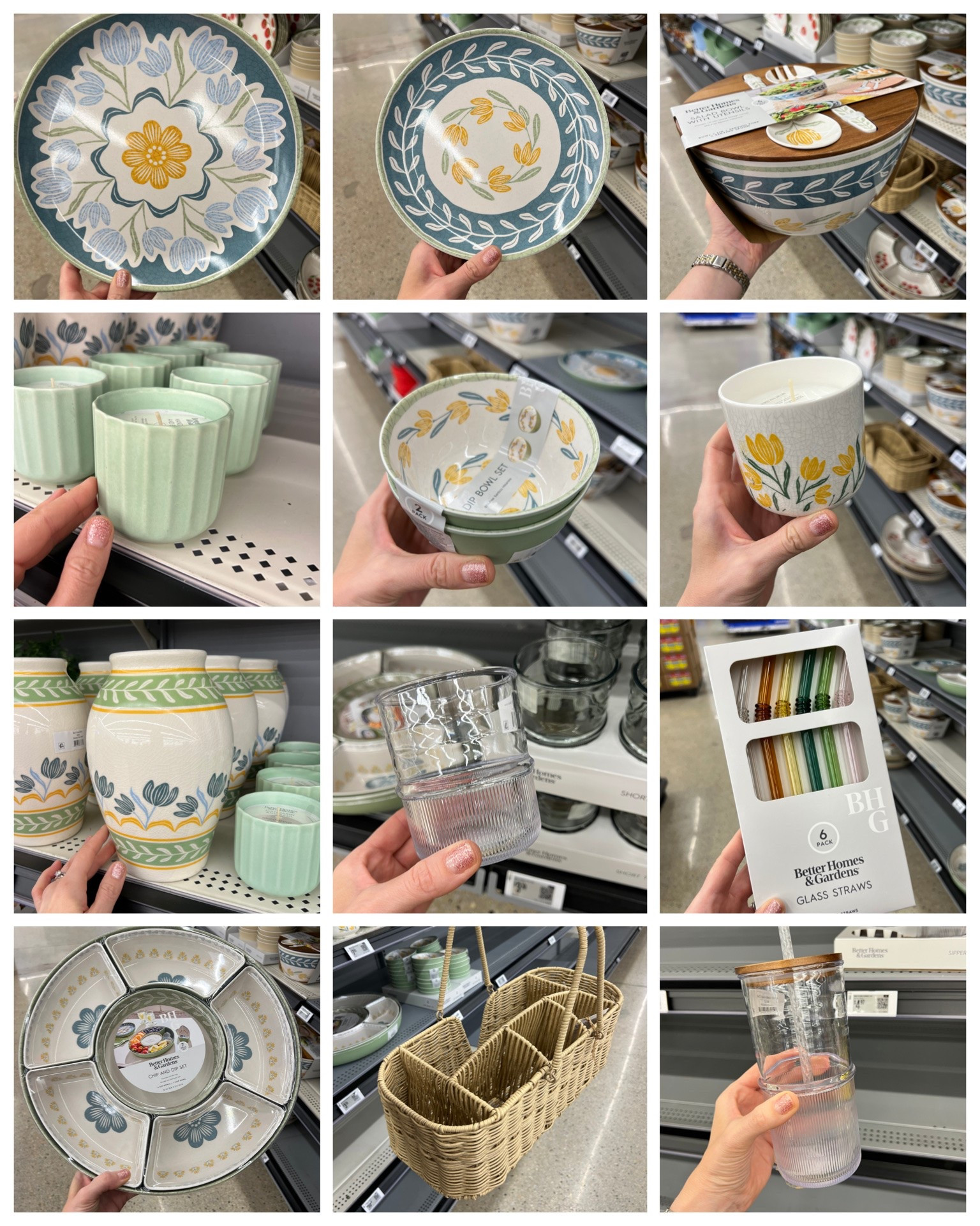 Walmart outdoor entertaining summer must haves, several on rollback! Melamine dinnerware, plates, bowls, serving caddy,  vases, glass straws, candles and more. #walmarthome

#LTKHome
