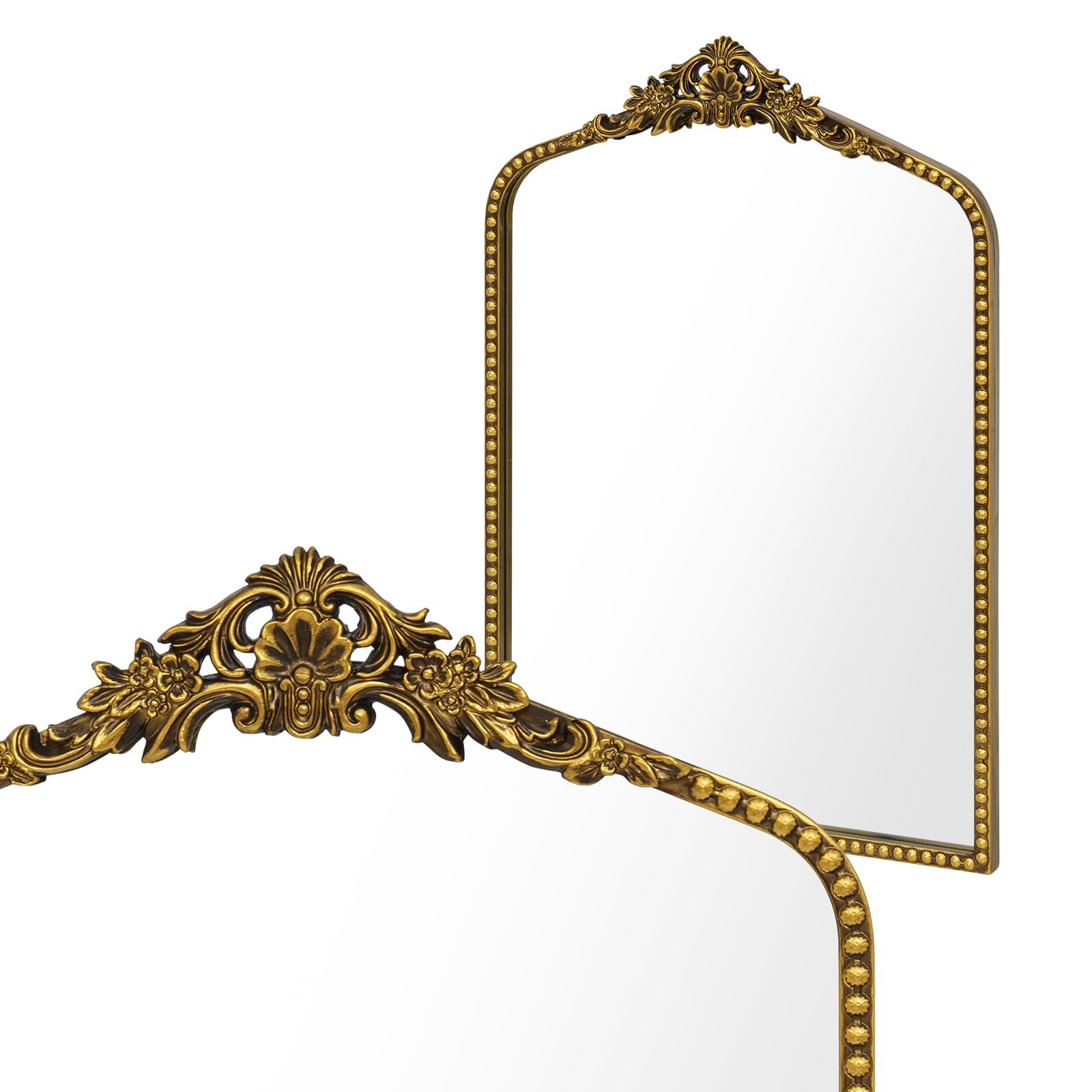 Espejo barroco dorado antiguo de 19 x 28 pulgadas, espejo arqueado vintage con marco dorado adorn... | Amazon (US)