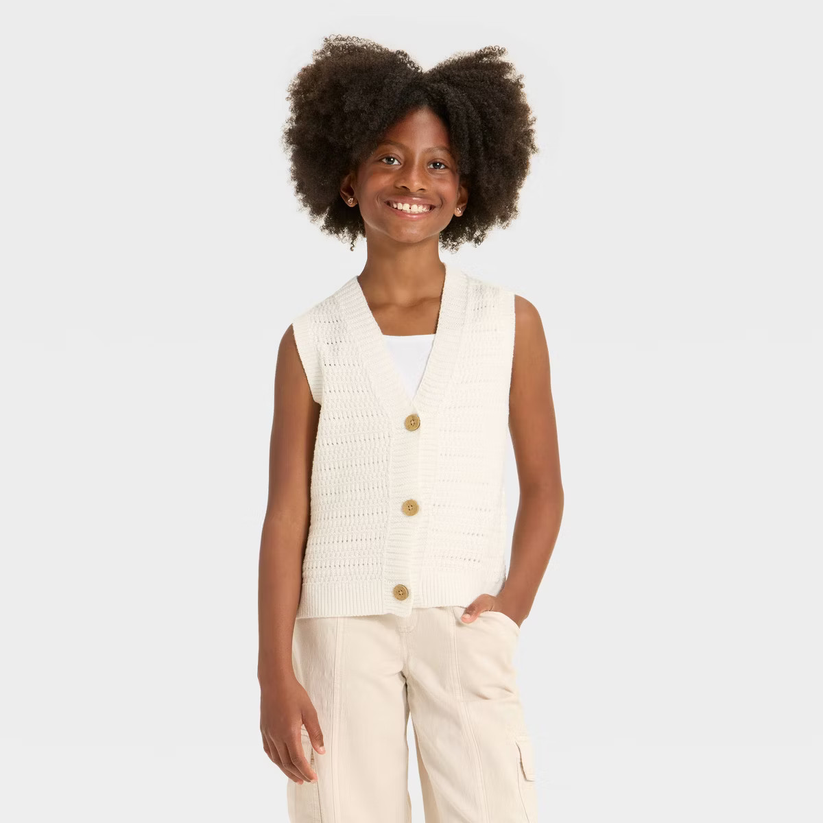 Girls' Button-Front Sweater Vest - Cat & Jack™ | Target