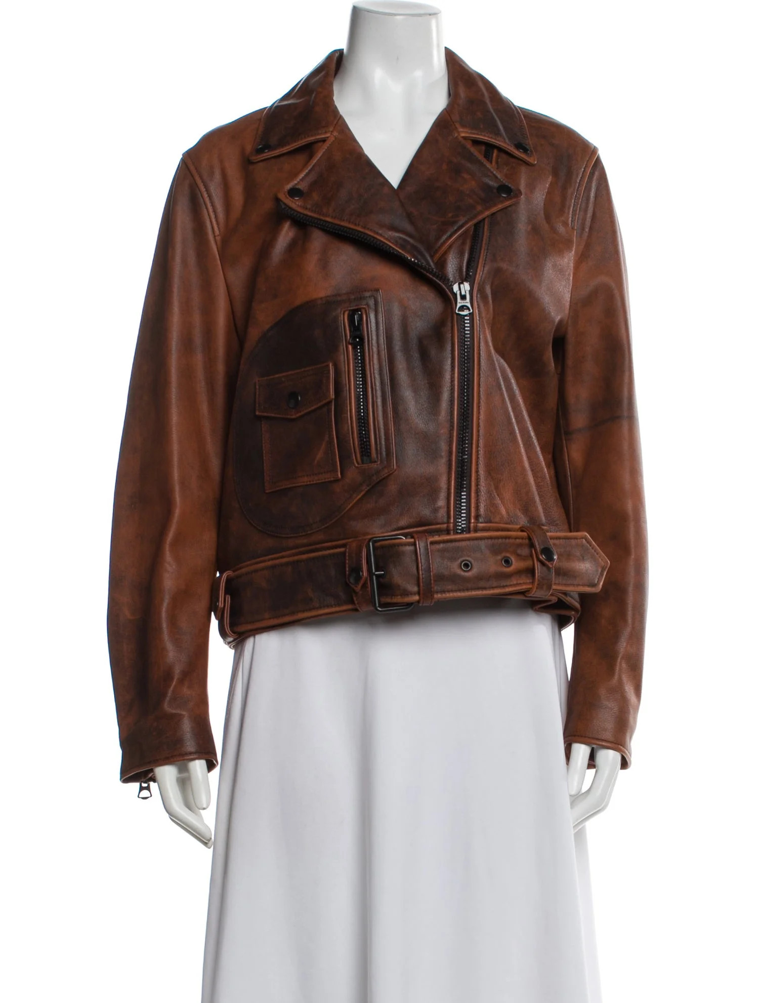 Acne Studios Leather Biker Jacket - Brown Jackets, Clothing - ACN174843 | The RealReal | The RealReal