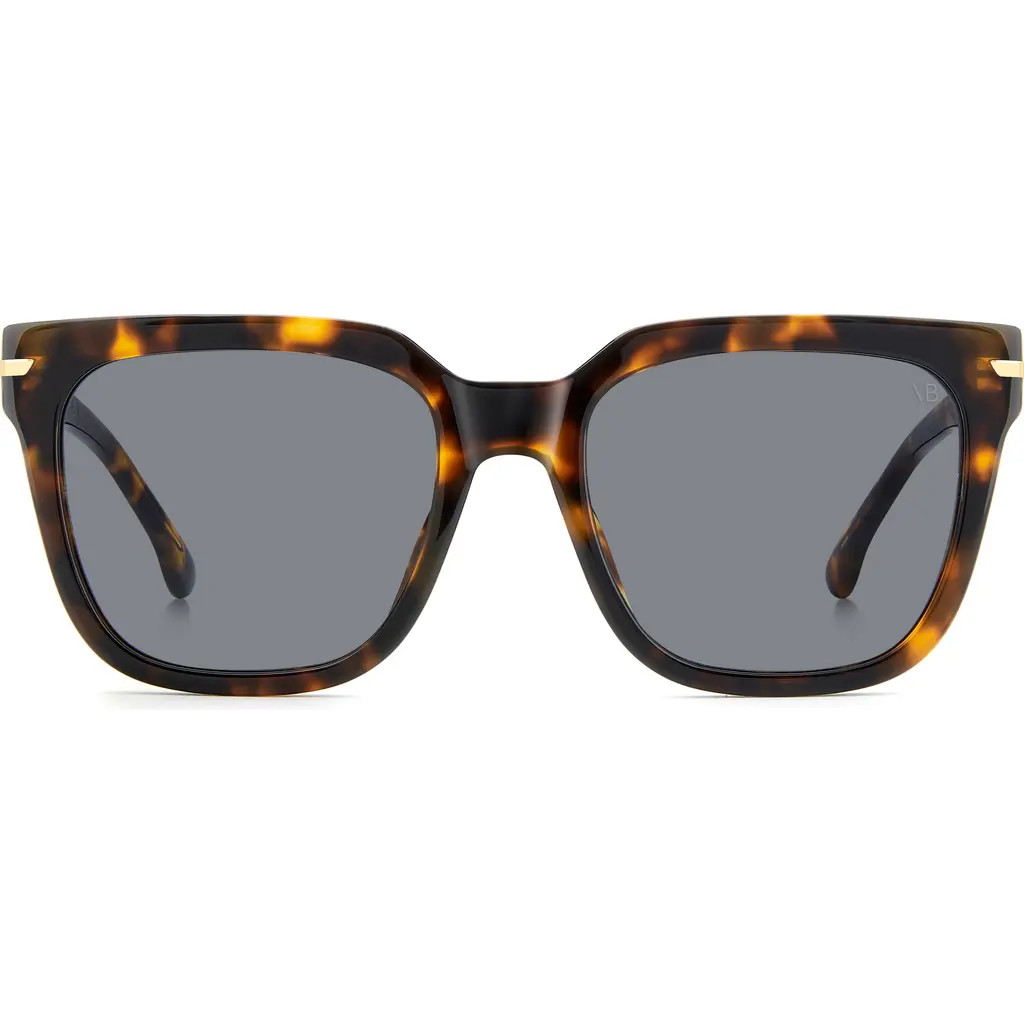 Victoria Beckham 53mm Square Sunglasses in Brown Havana/grey at Nordstrom | Nordstrom