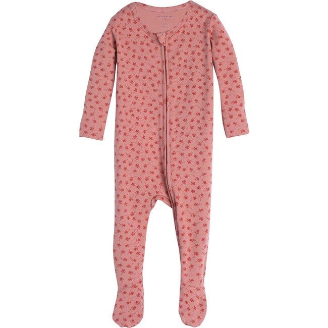 Baby Sawyer Zip Footie Valentines Pajamas, Ditsy Hearts | Maisonette