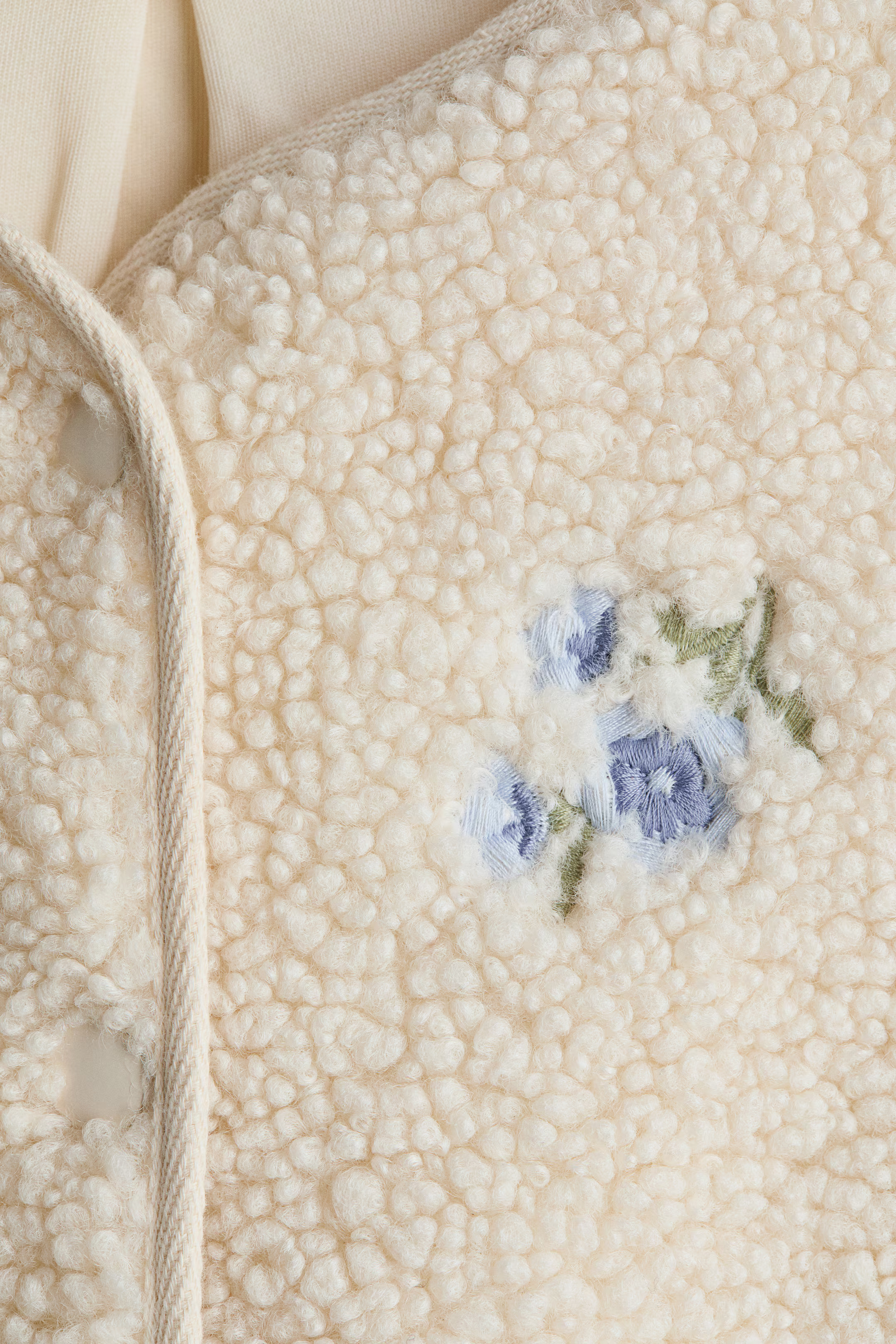 Embroidered-motif teddy jacket | H&M (UK, MY, IN, SG, PH, TW, HK)