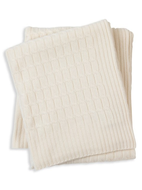 Cashmere Cable Knit Throw | Saks Fifth Avenue
