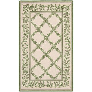 Chelsea Ivory/Light Green 4 ft. x 6 ft. Border Area Rug | The Home Depot