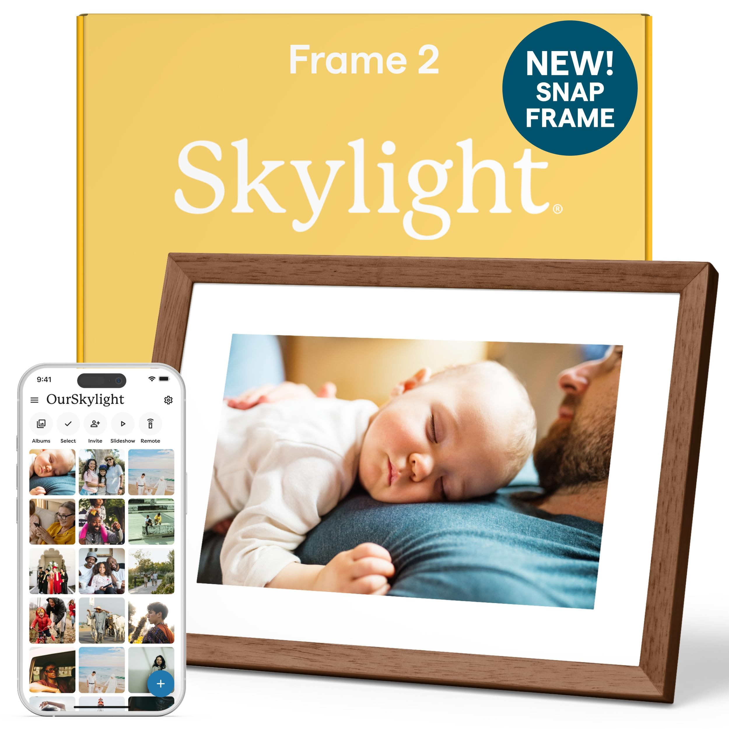 Skylight Digital Picture Frame 2 – 10" Full HD Wi-Fi Touch Screen, 16GB Digital Photo Frame, Lo... | Amazon (US)