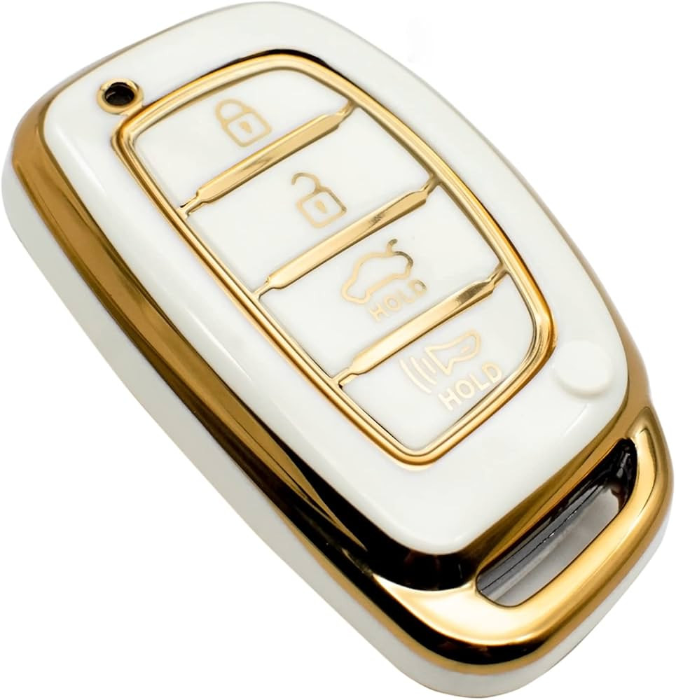 FEYOUN Key Fob Cover Compatible with Hyundai Elantra Elantra GT Ioniq Sonata Tucson Smart 4 Butto... | Amazon (US)