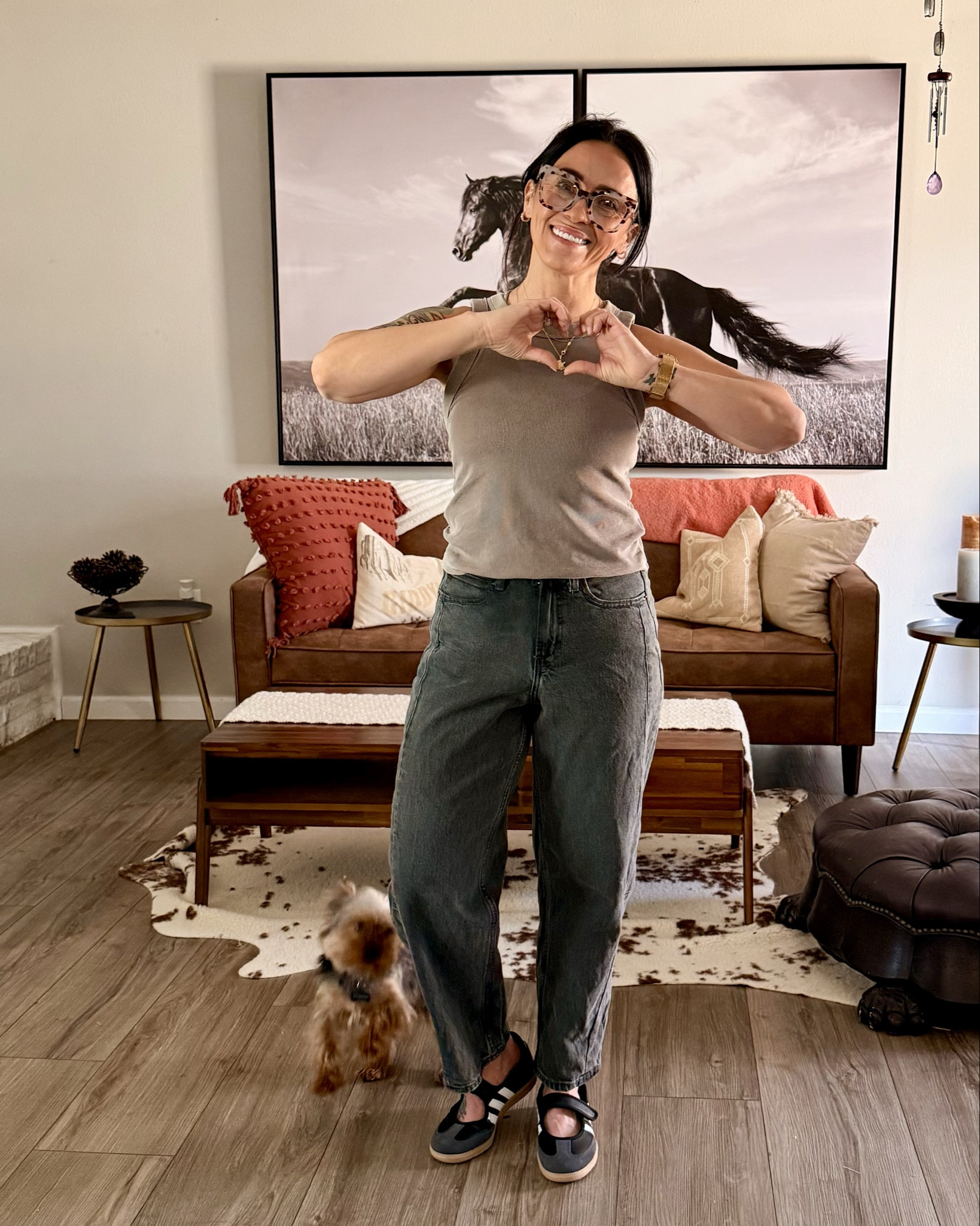 Influencer I am not, but sometimes I change out of my workout clothes and pj’s!  
If you have been wanting to try barrel jeans but are afraid they will make you look frumpy try Old Navy’s.  I love these because they have just a slight barrel look. 
Also Jose said peep the cute Sambas! 

#LTKootd #LTKOver40