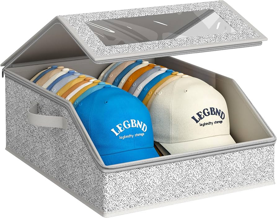AOODA Sturdy Hat Storage for Baseball Caps, Holds up to 24 Caps Clear Hat Organizer for Closet, B... | Amazon (US)