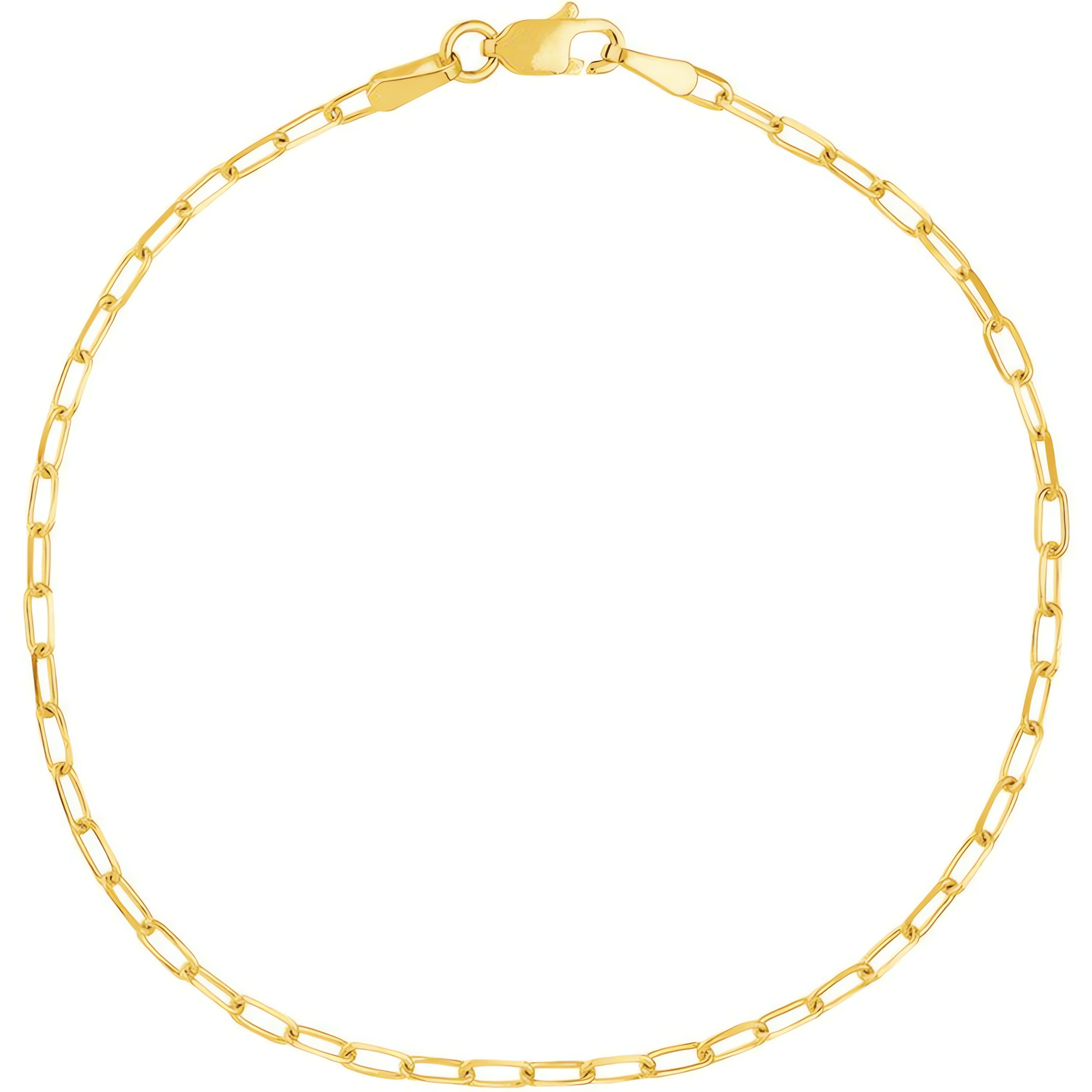 14kt Gold 1.95mm Paper Clip Chain Bracelet | Ritani