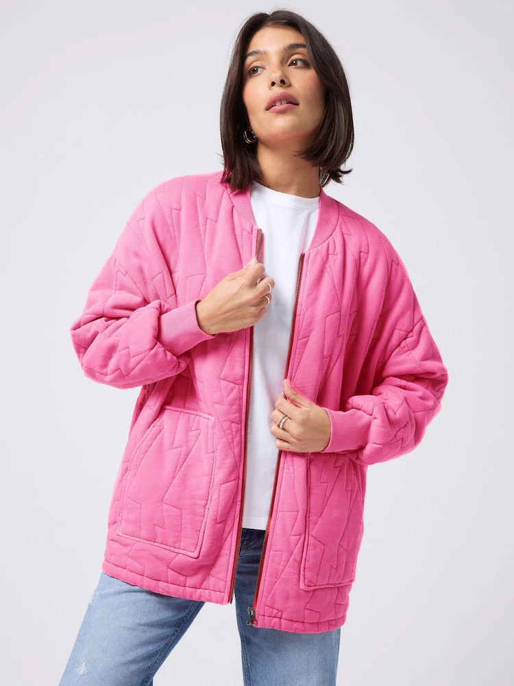 Roze - SCAMP & DUDE Quilted Bolt Bomber Jacket | Next EU