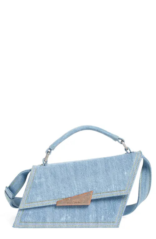 Acne Studios Mini Distortion Destroyed Denim Shoulder Bag in Light Blue at Nordstrom | Nordstrom