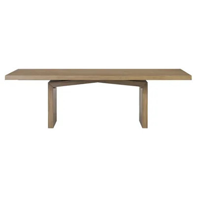 Rayan Rustic Lodge Brown Oak Rectangular Dining Table - 96 | Kathy Kuo Home