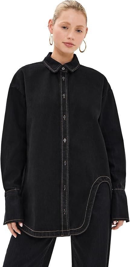 Women's Off Duty Denim Shirt, Onyx Denim, Black, S | Amazon (US)