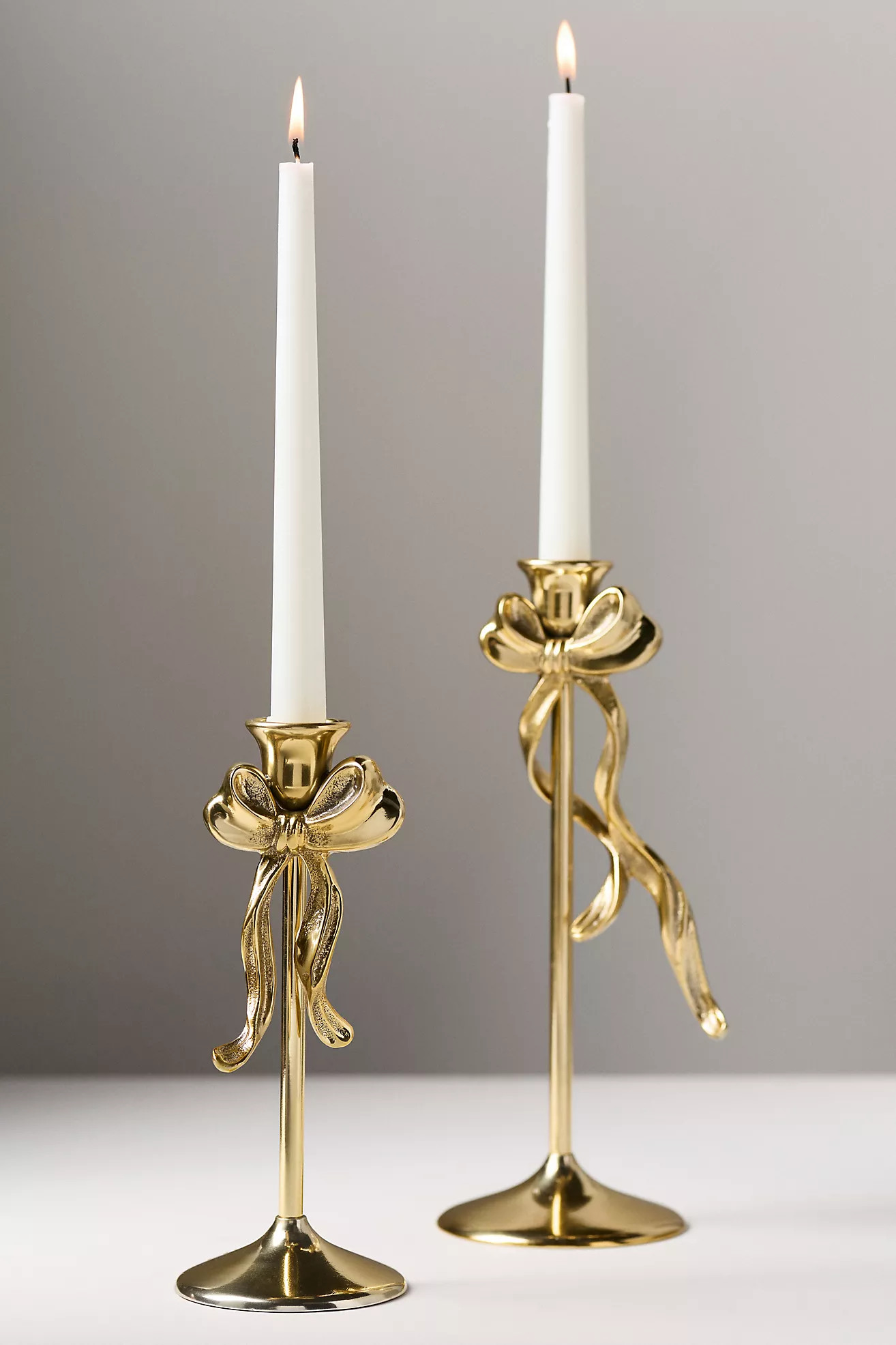 Gold Bow Metal Candleholder | Anthropologie (US)