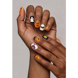 Cartoon Halloween Short Round Press On Nails for Gothic Photoshoots & Halloween Parties | Chicwish