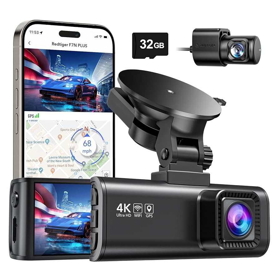 REDTIGER Dash Cam Front Rear, 4K/2.5K Full HD Dash Camera for Cars, Included 32GB Card, Built-in ... | Amazon (US)
