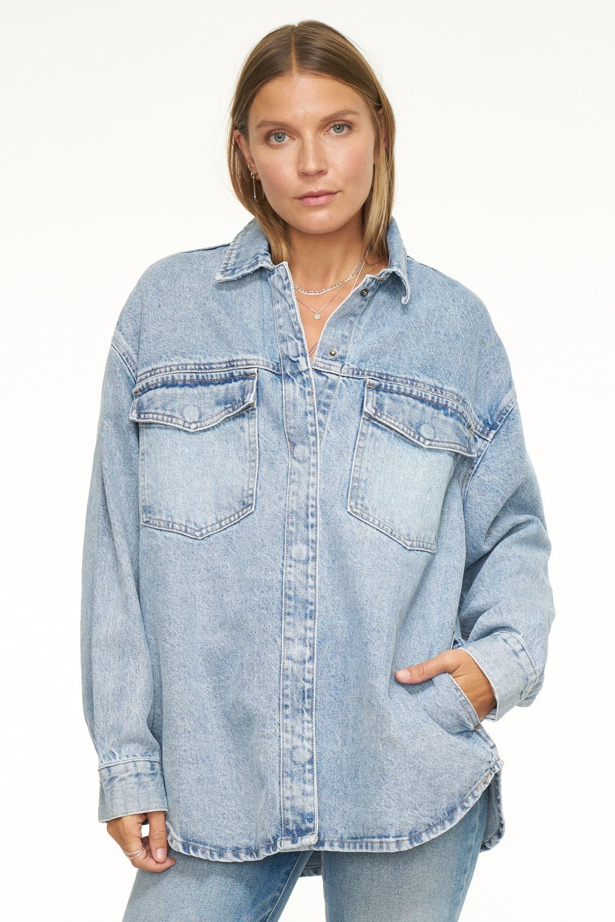 Mandy Oversized Shacket - Paloma | Pistola Denim