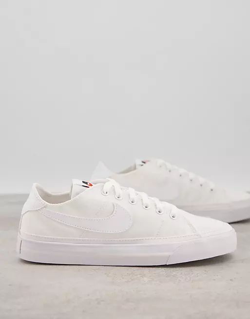 Nike Court Legacy canvas sneakers in triple white | ASOS (Global)