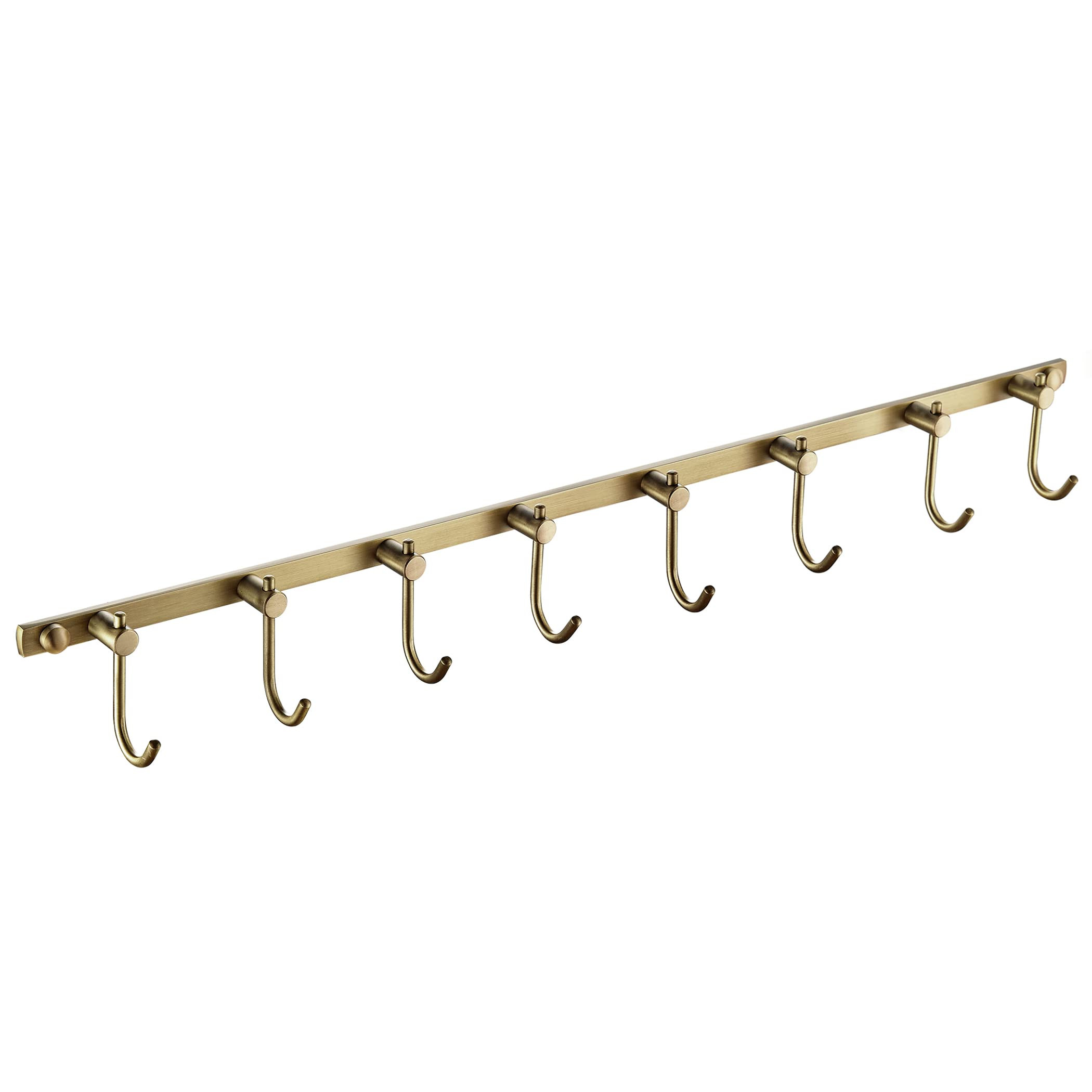 WINCASE Antique Brass Hook Rack, 8 Hooks Coat Rack, Bath Wall Hook Rack Vintage Mounted Brushed B... | Amazon (US)