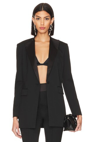 ALLSAINTS Sofia Satin Blazer in Black from Revolve.com | Revolve Clothing (Global)