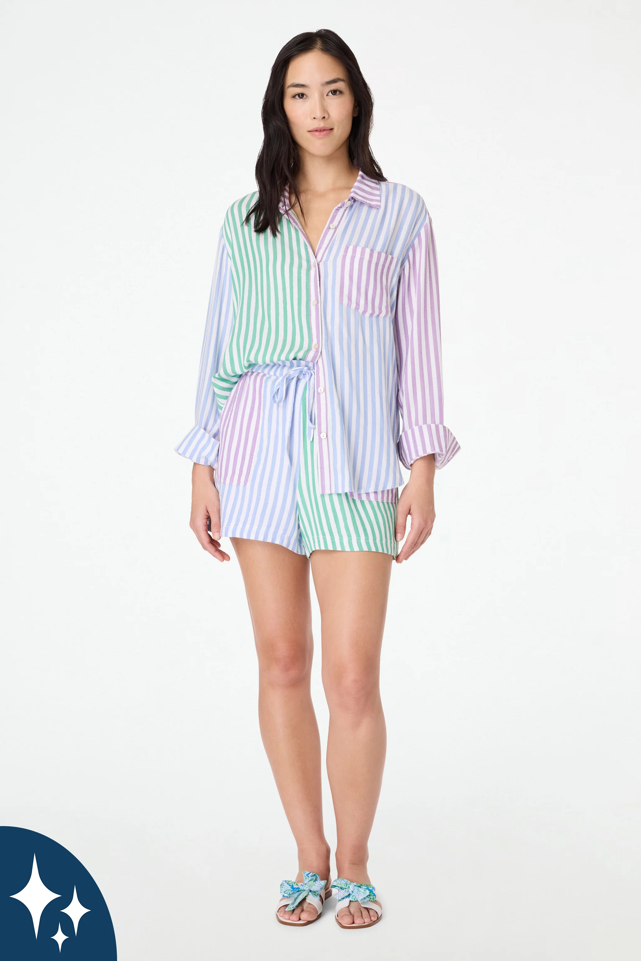 Lurex Stripe Laina Short | Roller Rabbit | Roller Rabbit