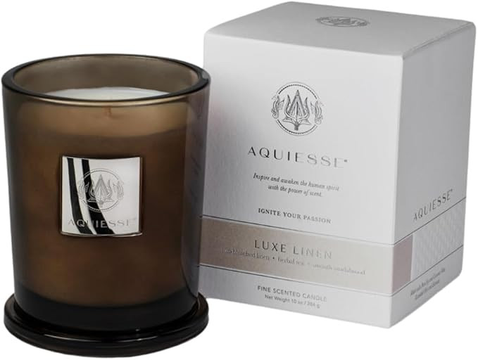 Aquiesse Luxe Linen Large Scented Candle, 10oz | Amazon (US)