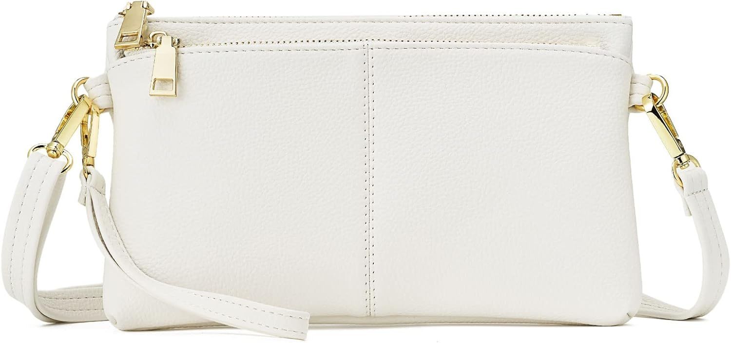 ZOOEASS Triple Zip Small Crossbody Bag Lightweight Purses Vegan Leather Wristlet Clutch, Includes... | Amazon (US)