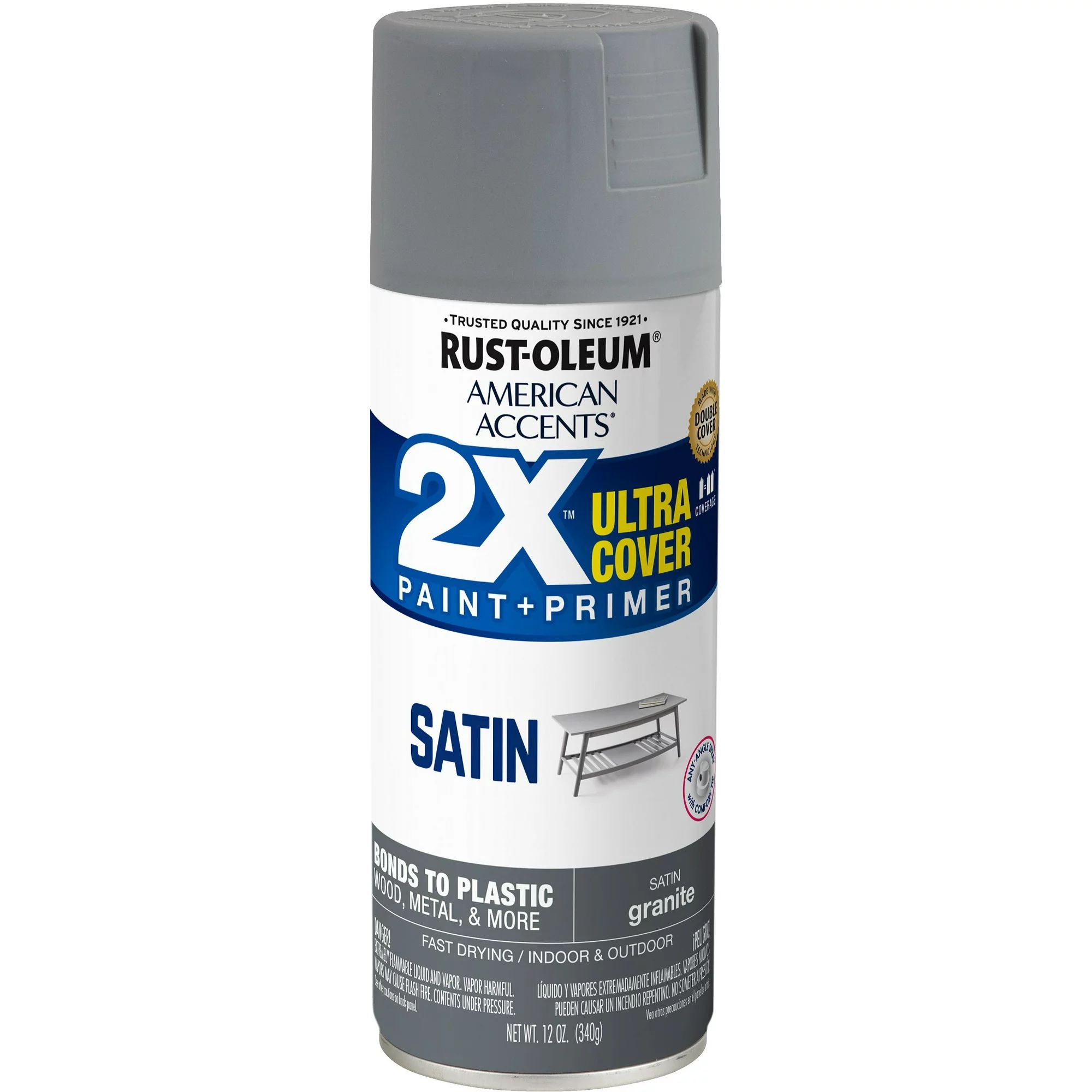 Granite, Rust-Oleum American Accents 2X Ultra Cover Satin Spray Paint, 12 oz | Walmart (US)