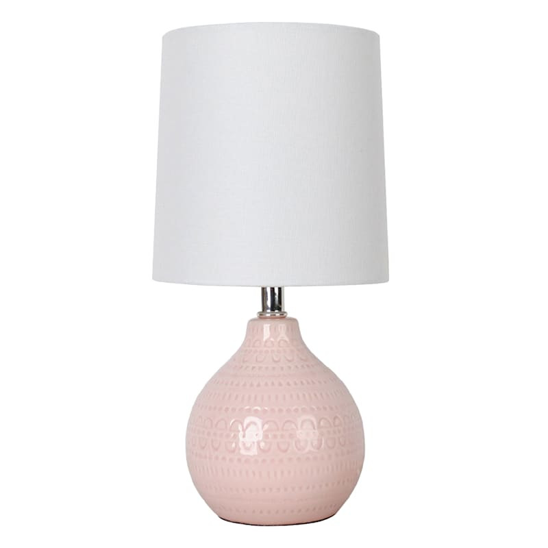 Pink Ceramic Mini Accent Lamp with Shade, 12" | At Home