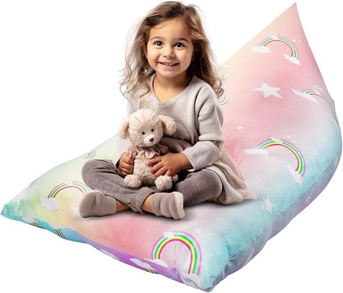 KOLACEN Stuffed Animal Bean Bag Cover Soft Rainbow Storage Bean Bags Without Filling, Foldable Ki... | Amazon (CA)