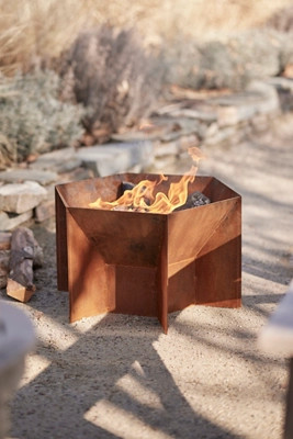 Hexagon Weathering Steel Fire Pit | Terrain