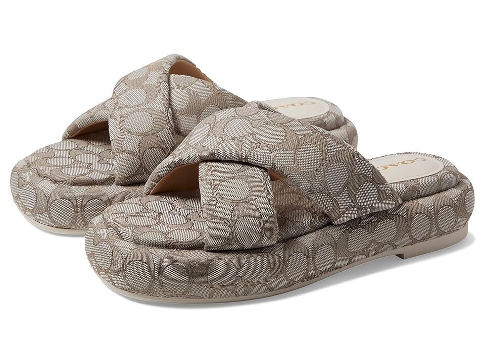 COACH Penelope Jacquard Sandal (Stone) Women's Shoes | Zappos