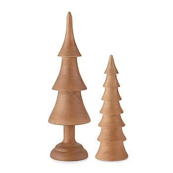 North Pole Trading Co. Woodland Retreat Wood Christmas Tabletop Trees Collection | JCPenney