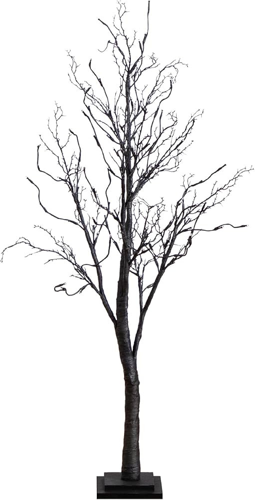 Nearly Natural 4ft. Pre-Lit Halloween Deluxe Black Twig Artificial Fall Tree with 81 Orange and P... | Amazon (US)