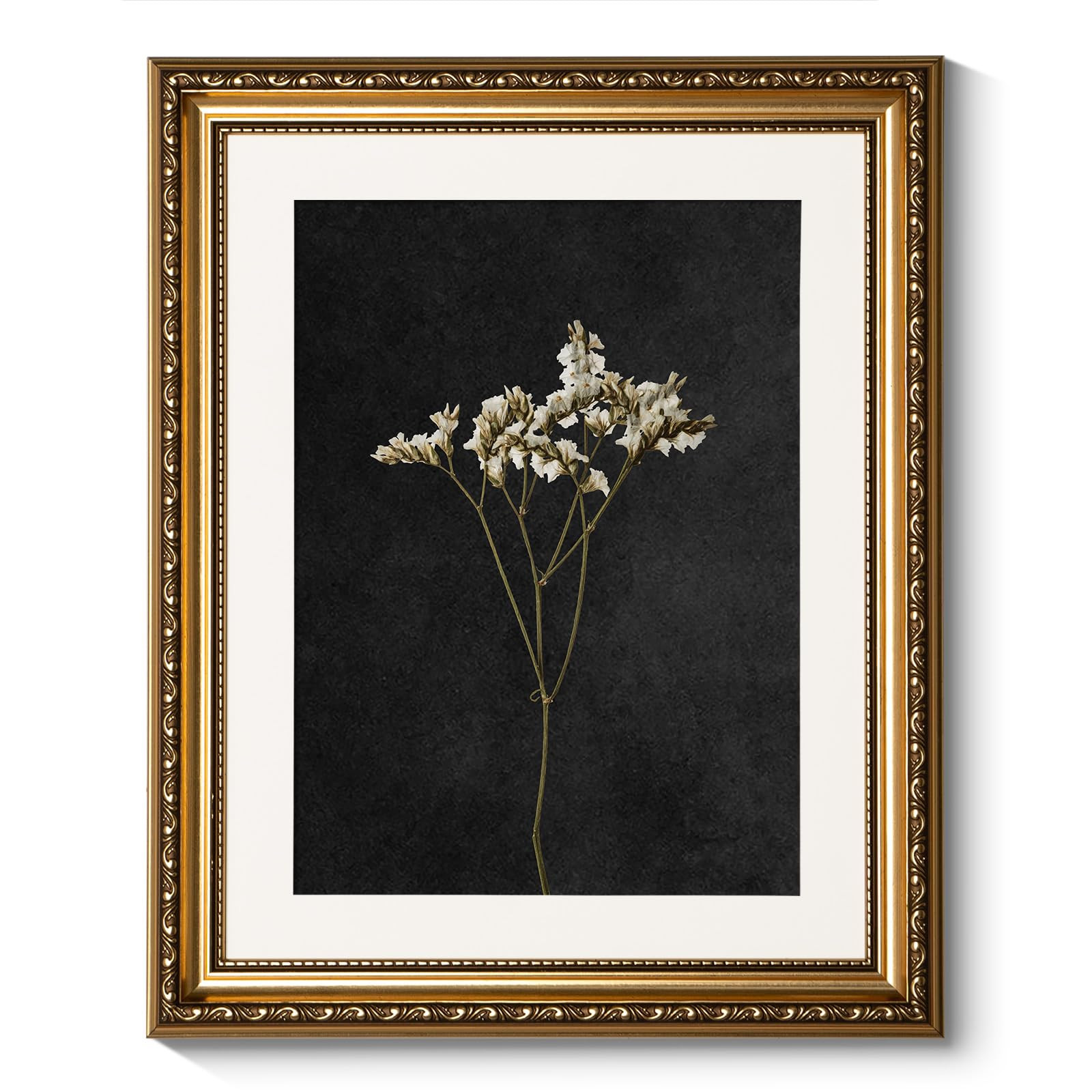 ARPEOTCY Vintage Gold Framed Wall Art, Retro Dark Dried Wildflower Paintings, Canvas Prints Artwo... | Amazon (US)