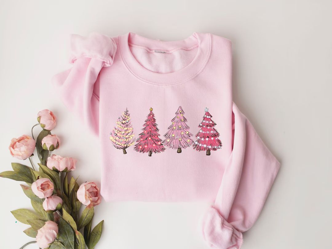 Pink Tree Christmas Sweater Christmas Sweater Christmas - Etsy | Etsy (US)