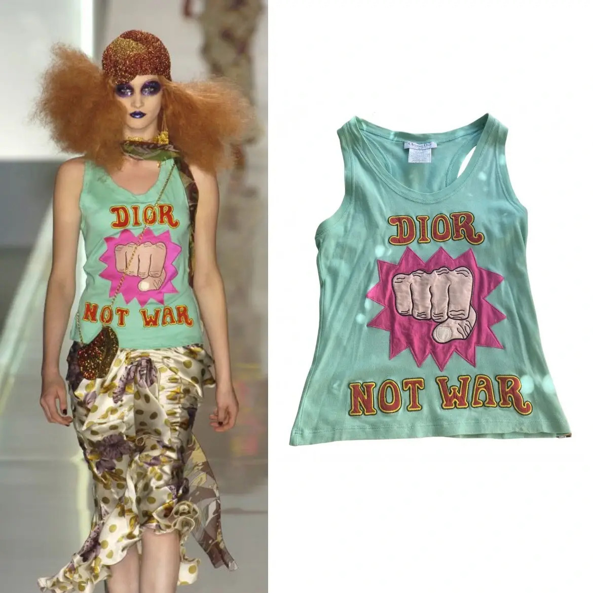 Dior 2005, Dior by Galliano „Dior not War“ top (Small) | Grailed | Grailed