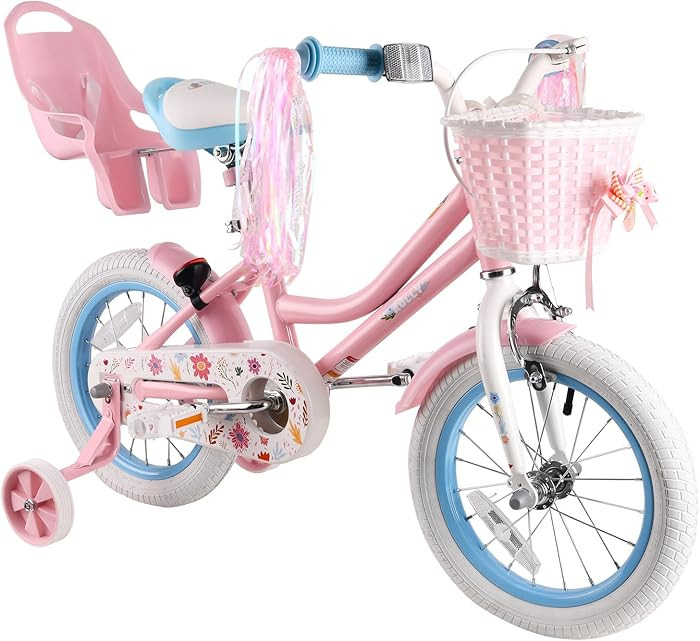 RULLY Daisy Kids Bike for Girls Ages 2-9 Years, 12 14 16 18 Inch Princess Girls Bicycle with Doll... | Amazon (US)