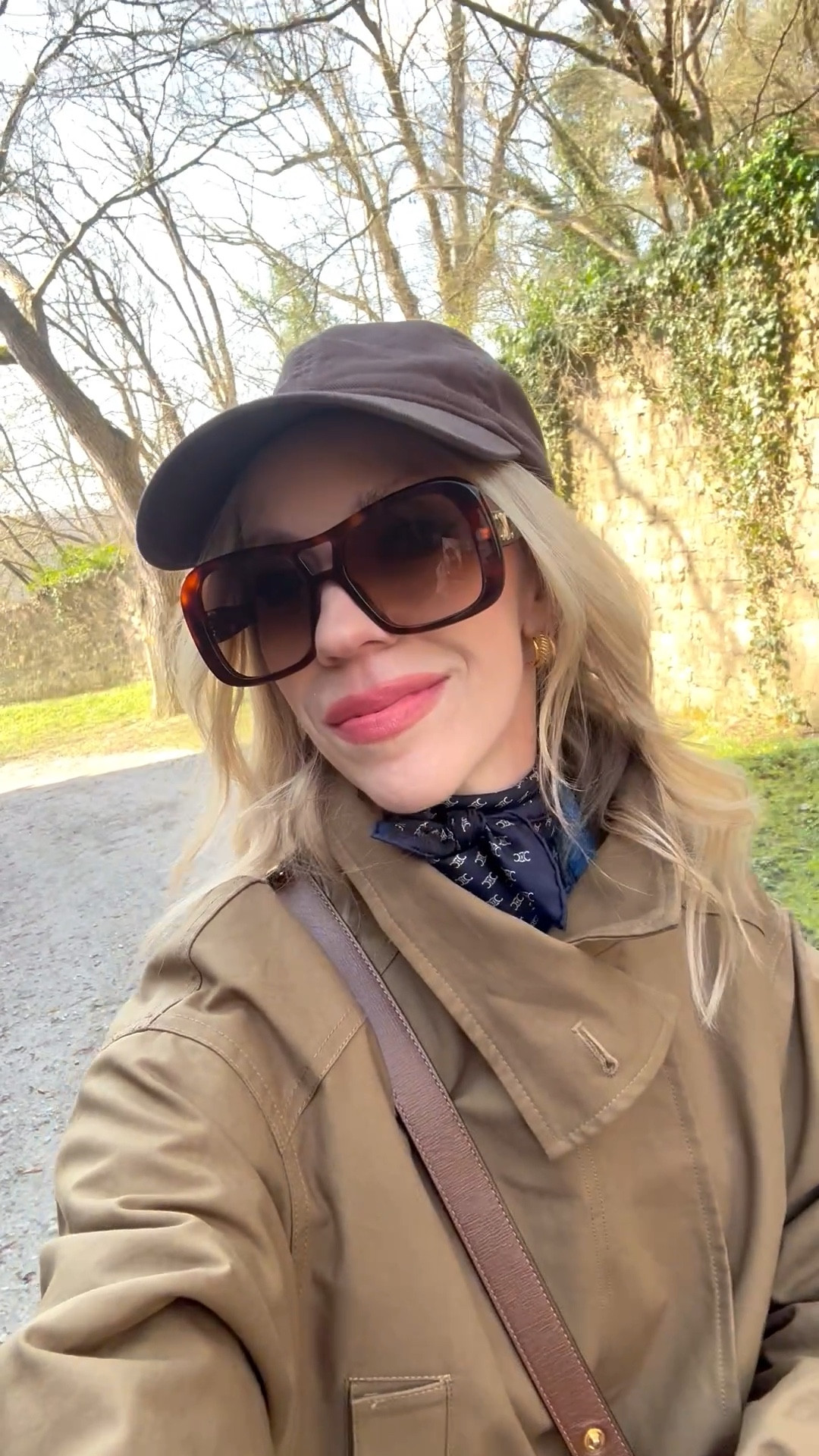 Celine aviator sunglasses, @Zara brown baseball cap, Celine silk scarf, utility jacket 

#LTKTravel #LTKdayinmylife #LTKootd