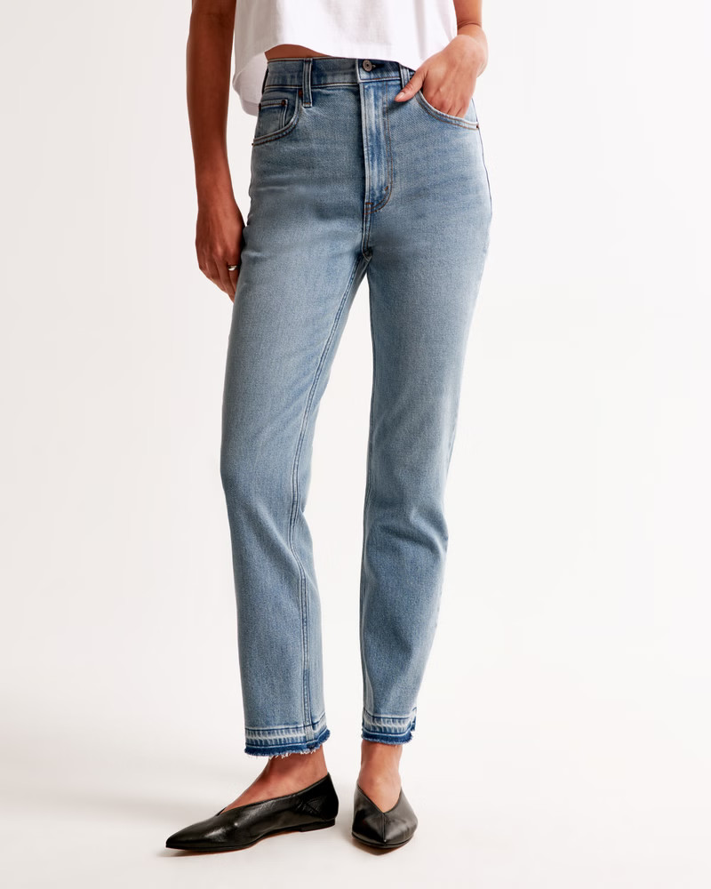Women's Ultra High Rise Ankle Straight Jean | Women's Bottoms | Abercrombie.com | Abercrombie & Fitch (US)